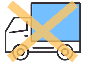 トラックにバツ印がついたイラスト