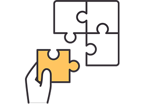 パズルのピースを合わせるイラスト